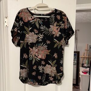 Maurices Black Floral Blouse